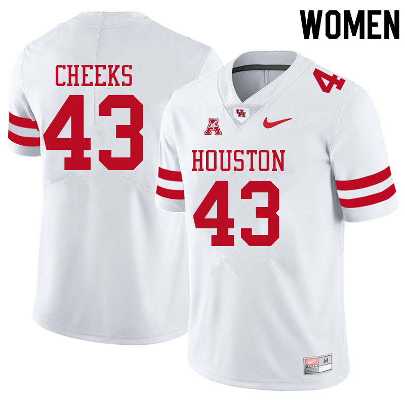 Women #43 Trimarcus Cheeks Houston Cougars College Football Jerseys Sale-White